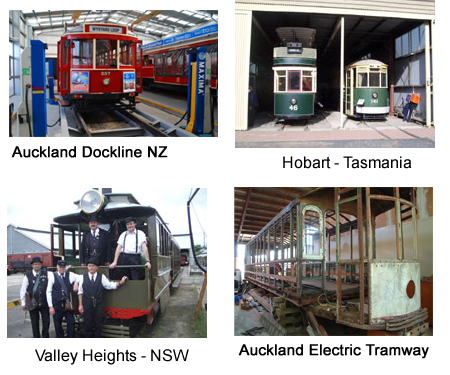 Set of four images of COTMA Member Museums, Victor Harbor - Sth Australia, Hobart Tasmania, Valley Heights NSW and Bylands - Victoria COTMA Members set 4